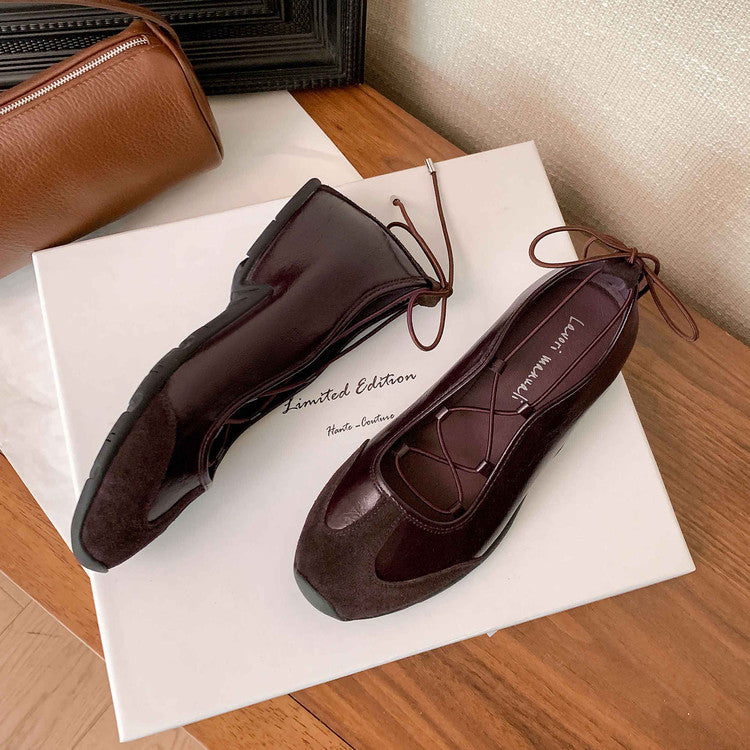 Karin Luna Basic Versatile British Style Casual Lace-up Flats