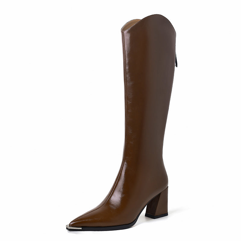 Karin Luna In Stock In-stock Pointed Toe Elegant High Heels v Slimming Effect Long Boots