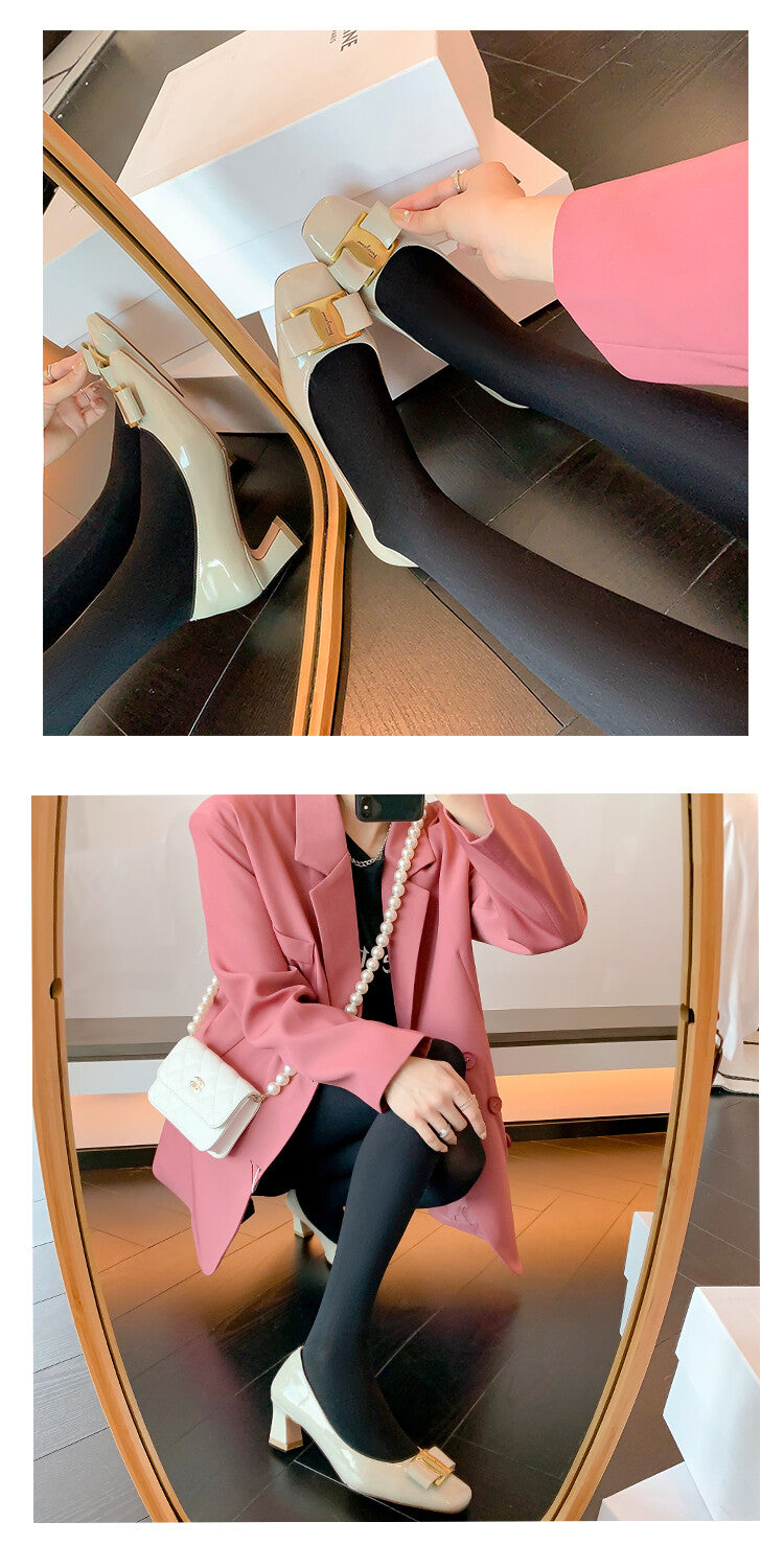 Karin Luna In Stock Spot Goods Classic Bestseller Ferragamo Full Leather Inside and Out Commuting Four Seasons Can Be Worn！