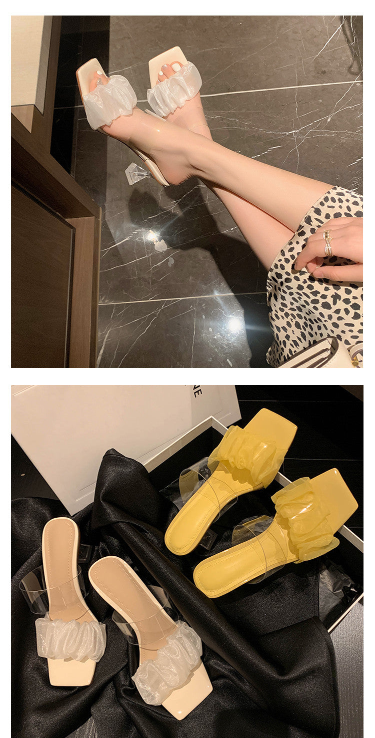 Karin Luna In Stock Spot Goods The feeling of summer Breathable Organza Elegant Slippers