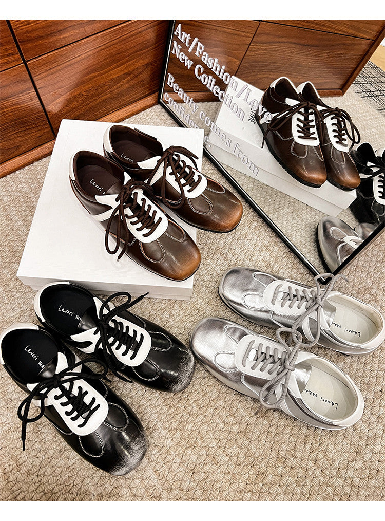 Karin Luna Casual Shoes Series~ Spot Goods Spot Goods Hot-selling Lace-up Hidden Heel Deep Mouth Single Shoes
