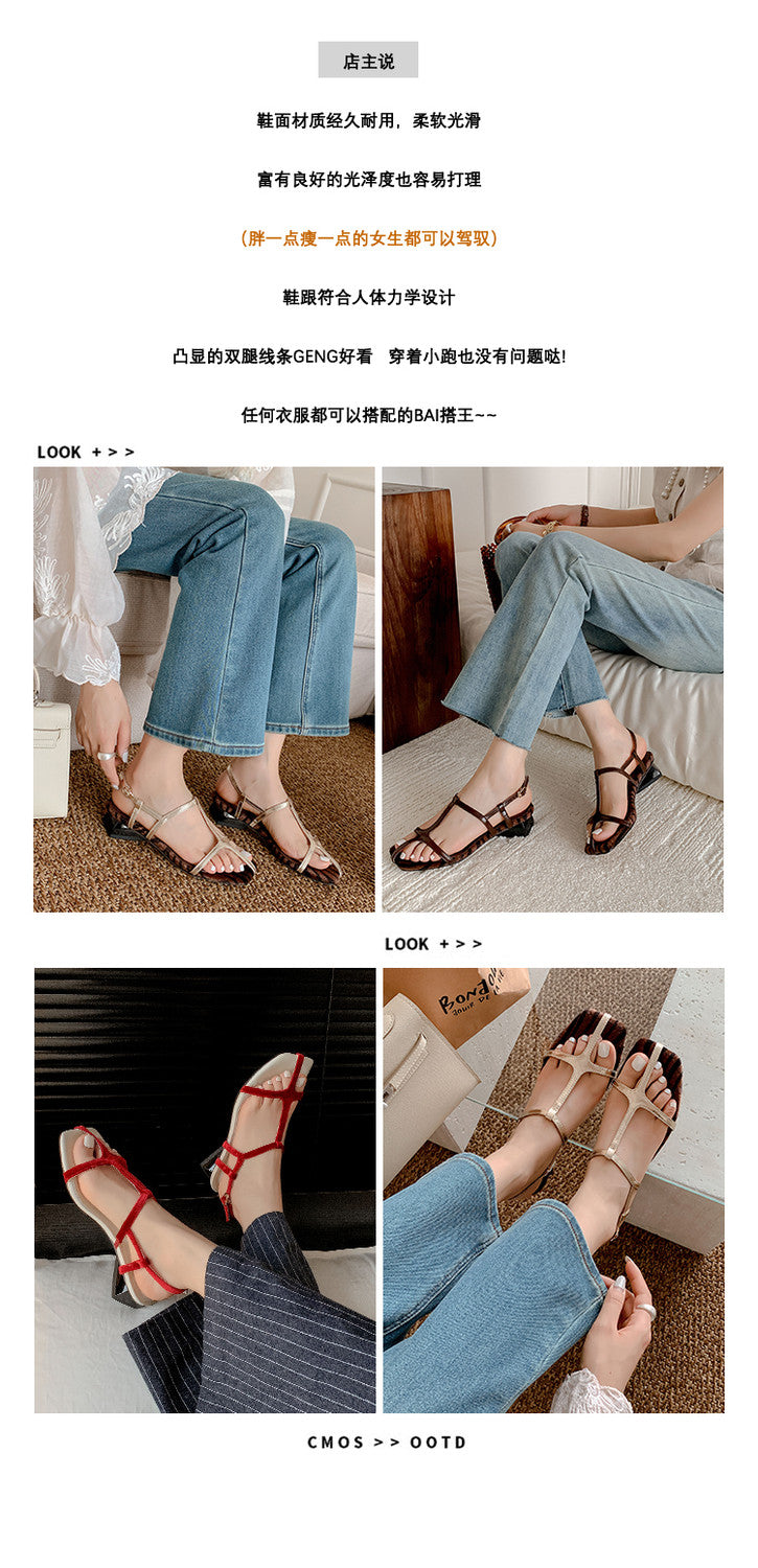 Karin Luna In Stock Spot Goods Vacation style t Strappy Open-Toe Flat Sandals