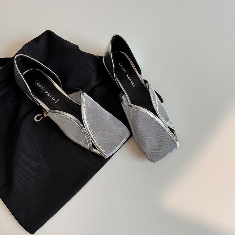 Karin Luna In Stock Spot Goods  Square Toe Mesh Sandals