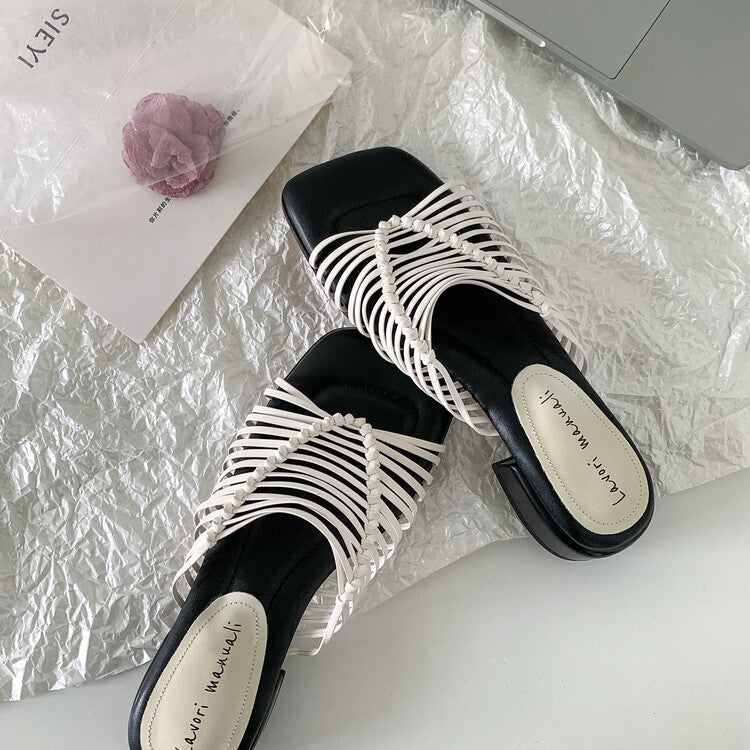 Karin Luna In Stock Spot Goods  Resort Style Handwoven Flat Sole Slippers