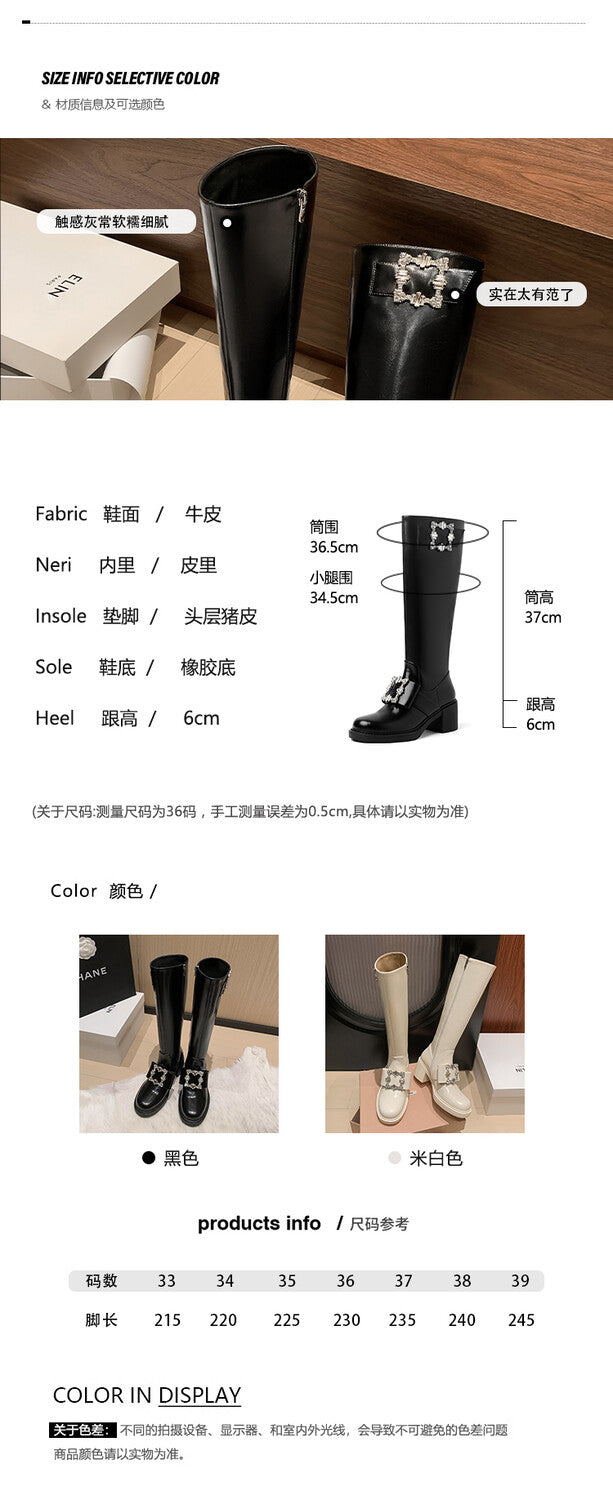 Karin Luna has prepared stock  Custom Large Square Buckle Bowknot Fastener Elegant Long Boots