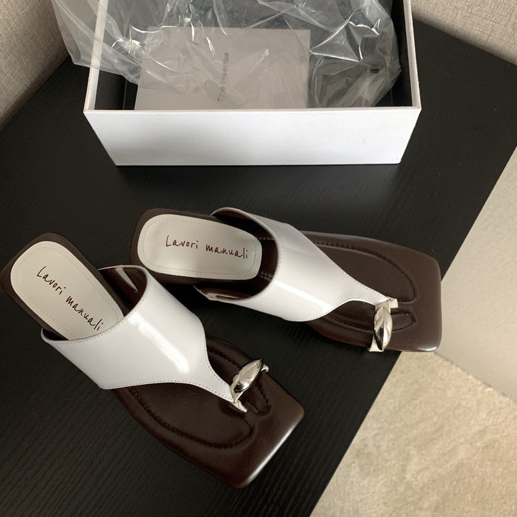 Karin Luna In Stock  Spot Goods   Casual Style Square Toe Slip-On Super Comfortable Slippers