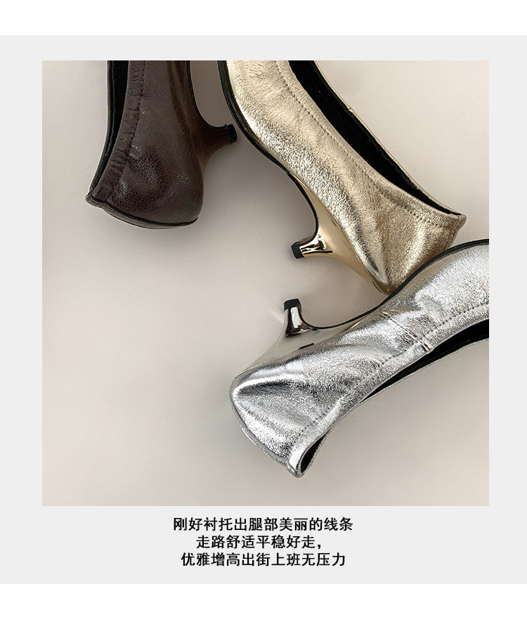 Karin Luna In Stock Spot Goods    Vintage Classic Style Shallow Mouth Single Shoes