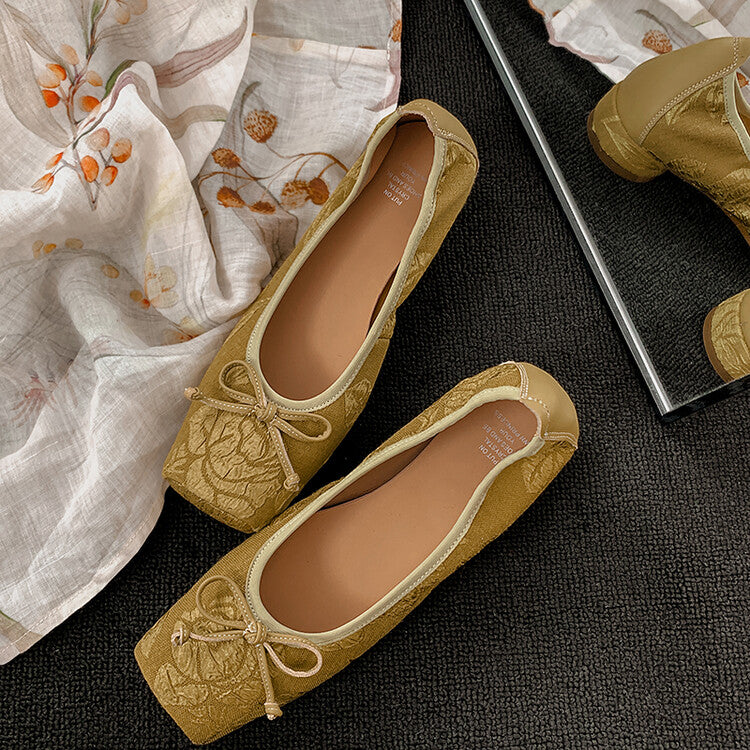 Karin Luna In Stock  In stock  Vintage Chinese Style Embroidered Rose~ Butterfly Knot Granny Shoes