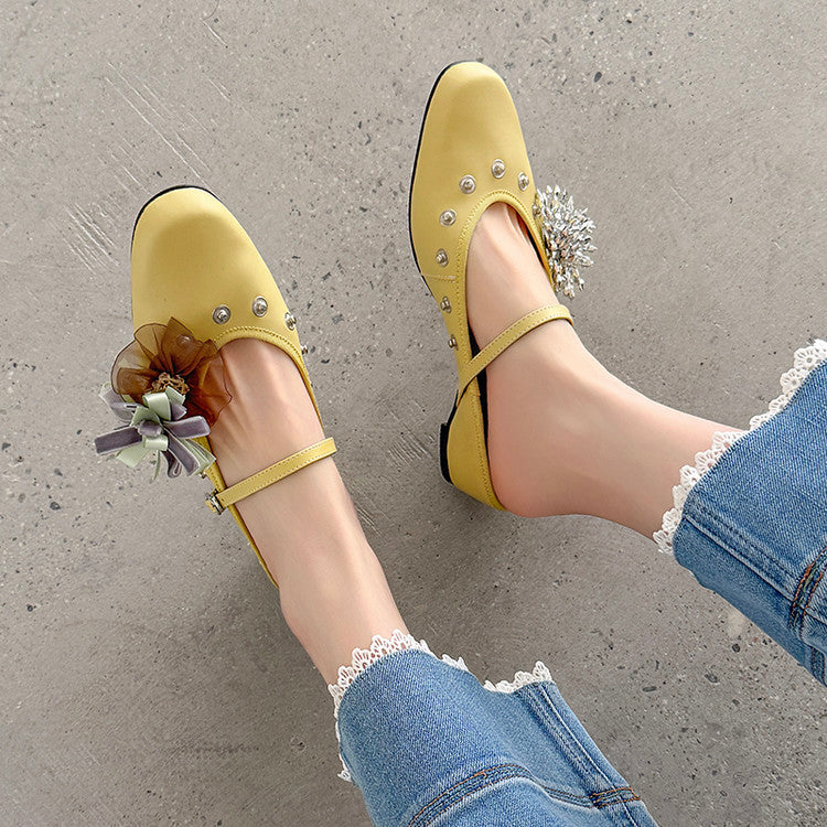 Karin Luna In Stock Spot Goods  Full-grain leather inside and out  Ultra Exquisite Round Toe Hidden Heel Closed-Toe Slippers