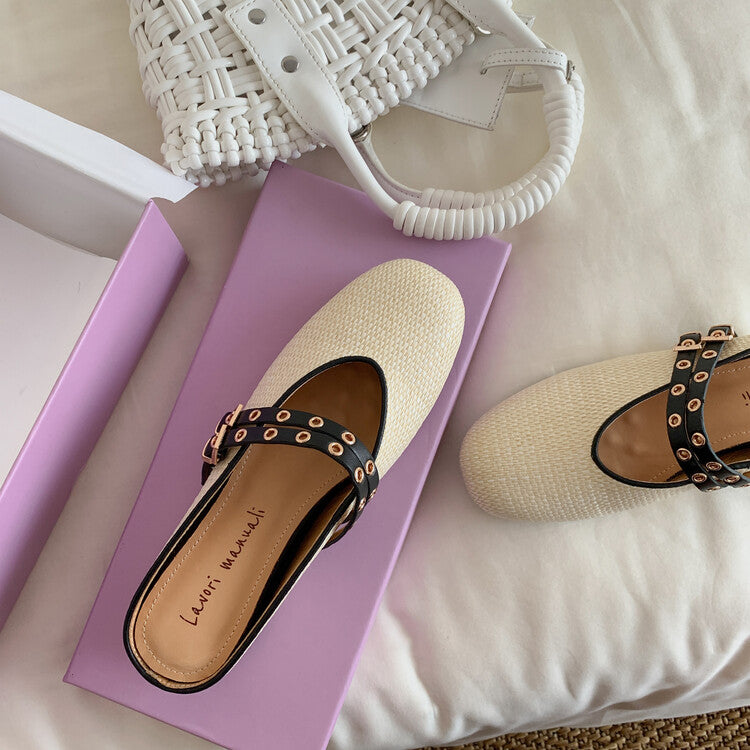 Karin Luna  Closed-Toe Woven Style Height-Increasing Slippers