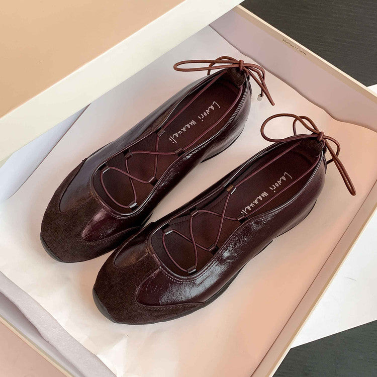 Karin Luna Basic Versatile British Style Casual Lace-up Flats