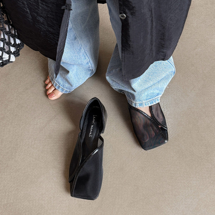 Karin Luna In Stock Spot Goods  Square Toe Mesh Sandals