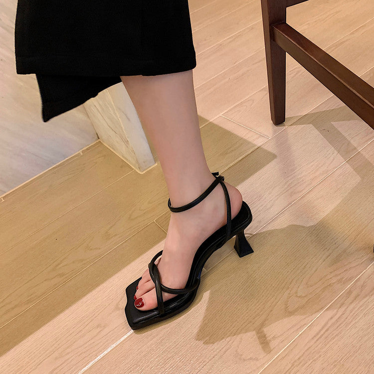 Karin Luna Classic Style  In stock  Basic Versatile Cross Strap High Heel Sandals