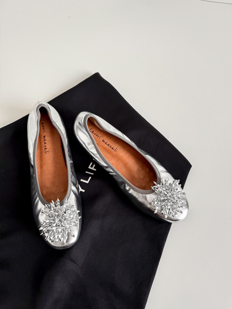 Karin Luna Full Leather Inside and Out~Gorgeous Fireworks Flat Granny Shoes