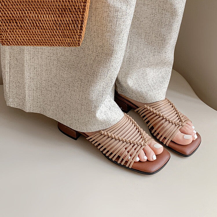 Karin Luna In Stock Spot Goods  Resort Style Handwoven Flat Sole Slippers