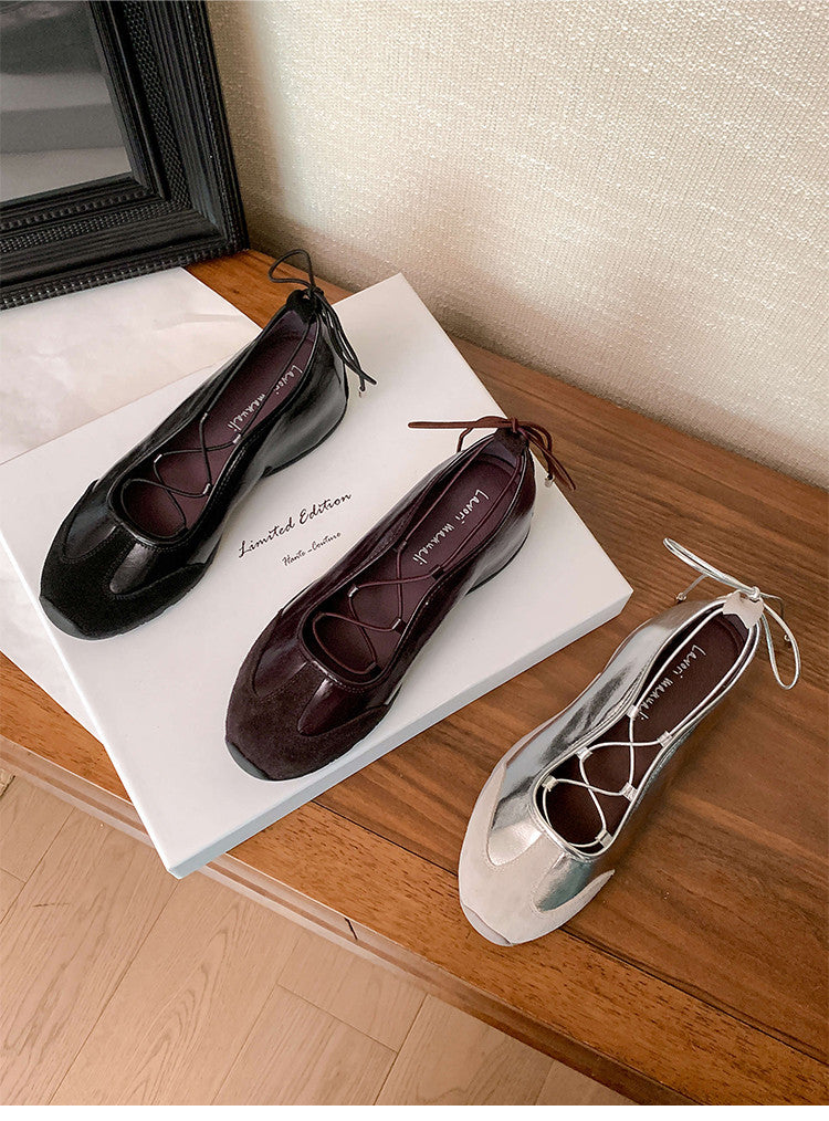 Karin Luna Basic Versatile British Style Casual Lace-up Flats