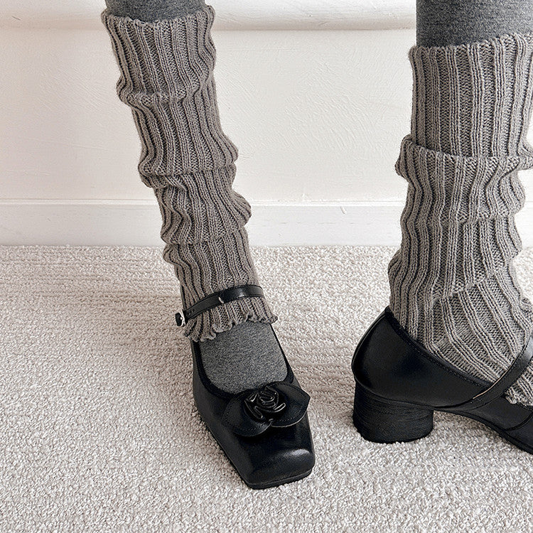 Karin Luna In Stock Spot Goods  Vintage Three-Dimensional Camellia Square-Toed Mary Jane Shoes