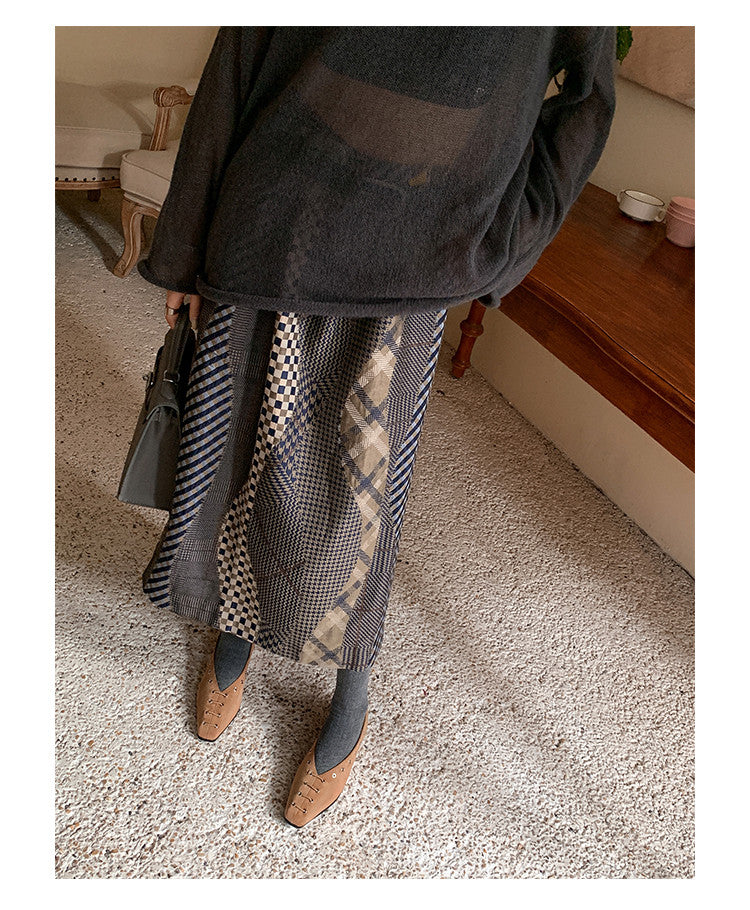 Karin Luna In Stock Spot Goods    Old Money Style Square Toe Suede Flats