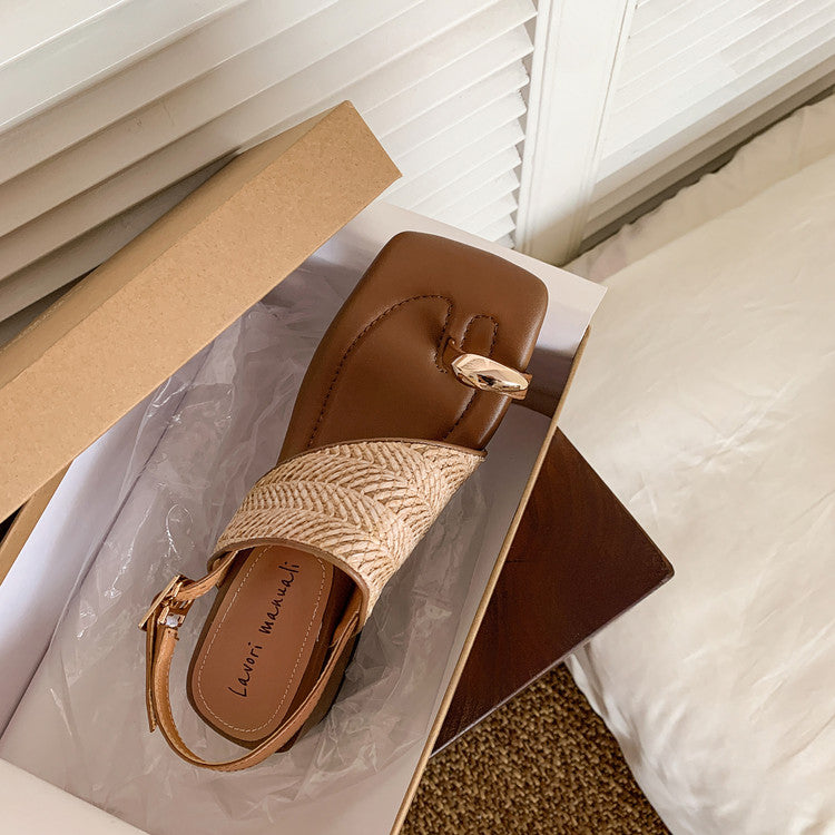 Karin Luna In Stock In Stock  Hot-selling Vacation Style  Basic Versatile Woven Style Sandals