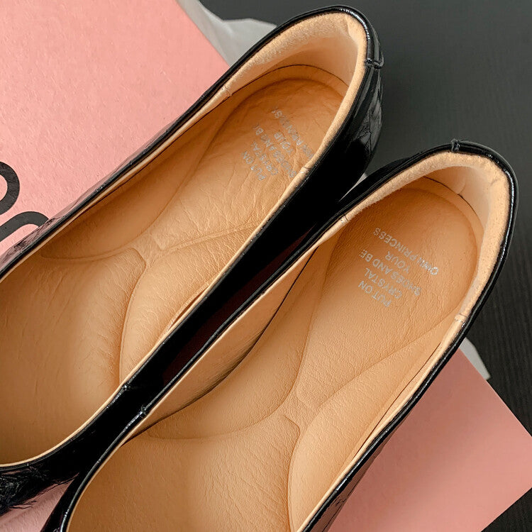 Karin Luna High Quality Low Price ！Hot-selling Fasteners Full leather inside and out Trendy Plaid Fabric Super Beautiful Flat Cowhide Shoes