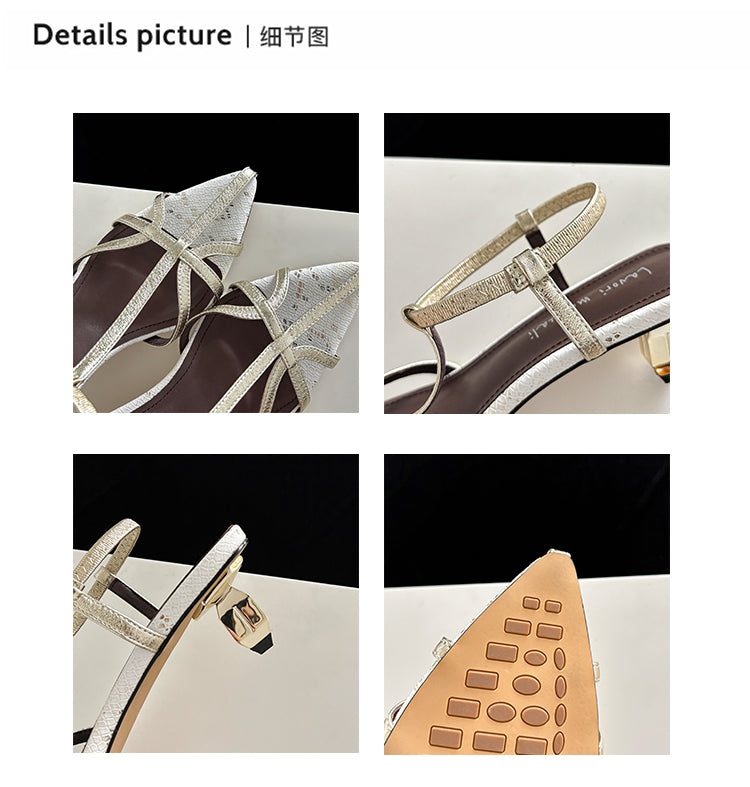 Karin Luna In Stock Spot Goods  French-style Hollow-out Thin Strap Sandals