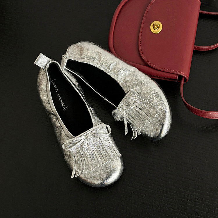 Karin Luna In Stock Spot Goods   Tassel Round Toe Hidden Wedge Mary Jane Shoes