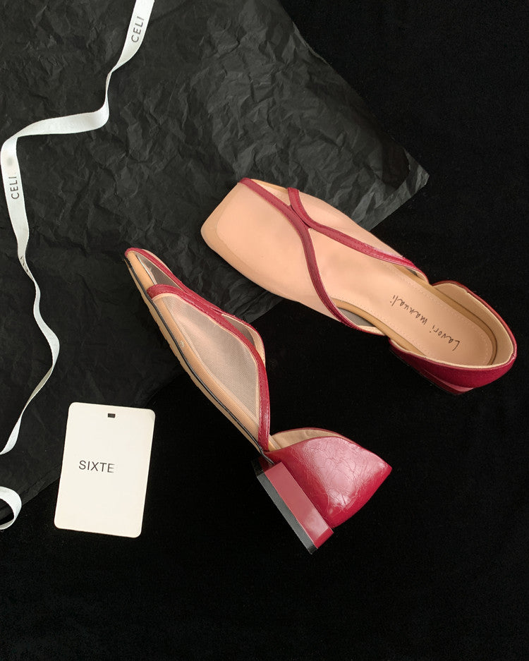 Karin Luna In Stock Spot Goods  Square Toe Mesh Sandals