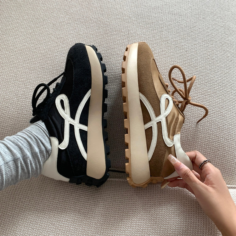 Karin Luna Casual Shoes Series~  In Stock Hot-Selling Versatile Lace-Up Thick-Soled Deep Mouth Single Shoes