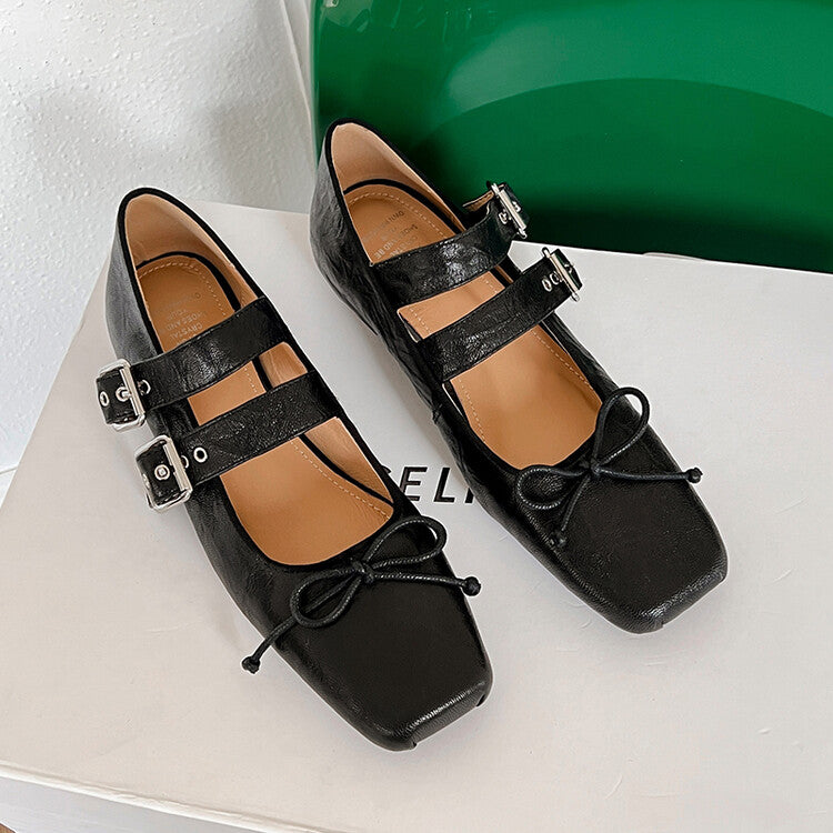 Karin Luna Future Sense silver~Spot Goods Spot Goods Hot-selling Bowknot Retro Belt Buckle Ballet Mary Jane Shoes