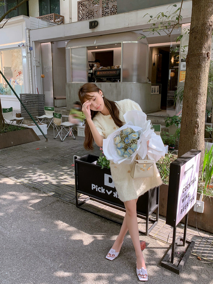 Karin Luna Flower of Wealth in the World~Says purple has a lot of charm Spot Goods Spot Goods  Three-Dimensional Camellia Elegant Sandals