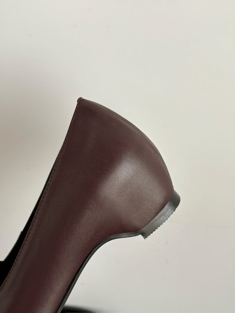 Karin Luna In Stock Spot Goods    Retro Elastic Band Chunky Heel Single Shoes