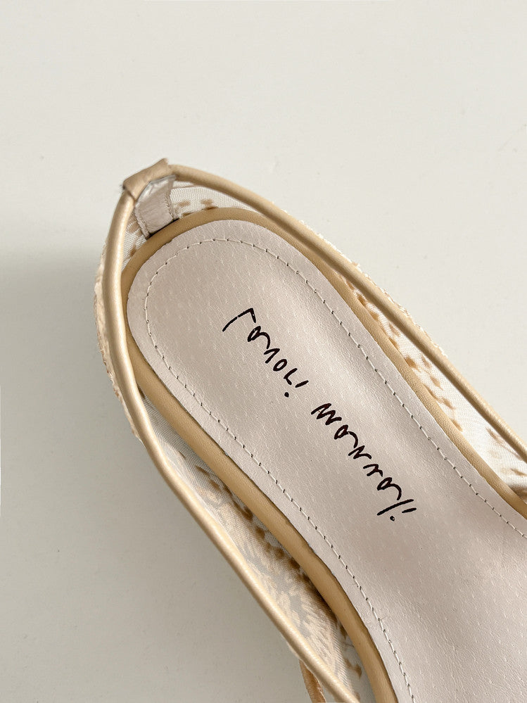 Karin Luna In Stock Spot Goods  Summer Breathable Retro Embroidered Bow Granny Shoes