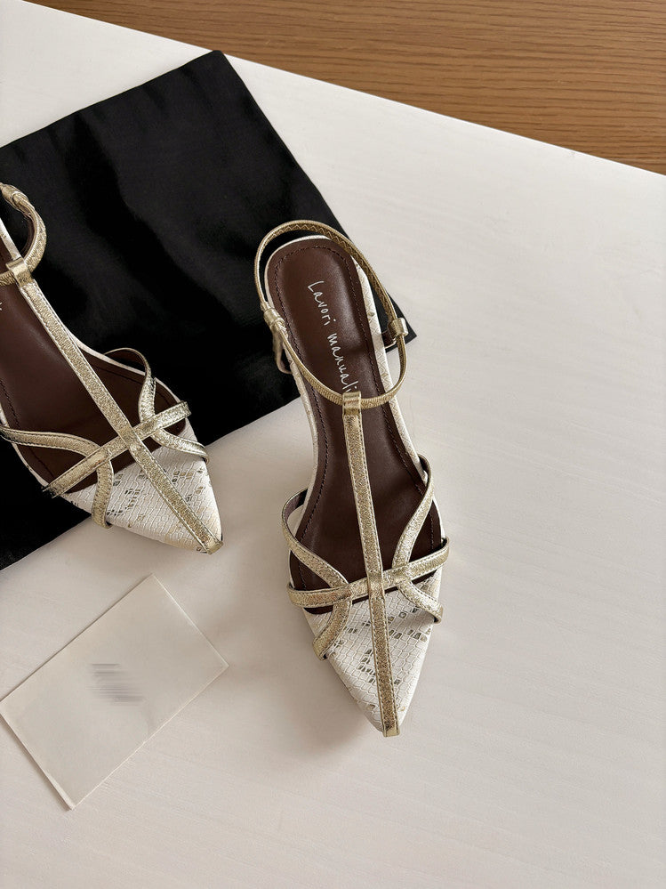 Karin Luna In Stock Spot Goods  French-style Hollow-out Thin Strap Sandals