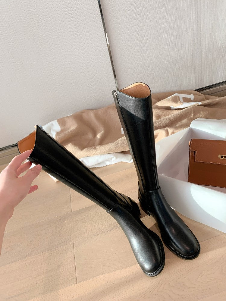 Karin Luna Internet Celebrity Photo  Best-selling in stock Full Leather Basic Long Boots  Winter Essential Combat Boots