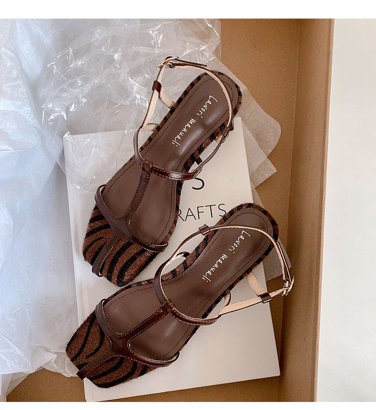 Karin Luna In Stock Spot Goods Vacation style t Strappy Open-Toe Flat Sandals