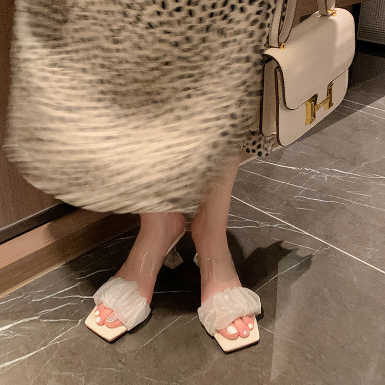 Karin Luna In Stock Spot Goods The feeling of summer Breathable Organza Elegant Slippers