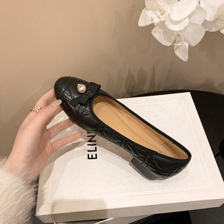 Karin Luna In Stock Spot Goods  Dior's popular retro flat rhombus-pattern granny shoes First Layer Sheepskin Full leather inside and out