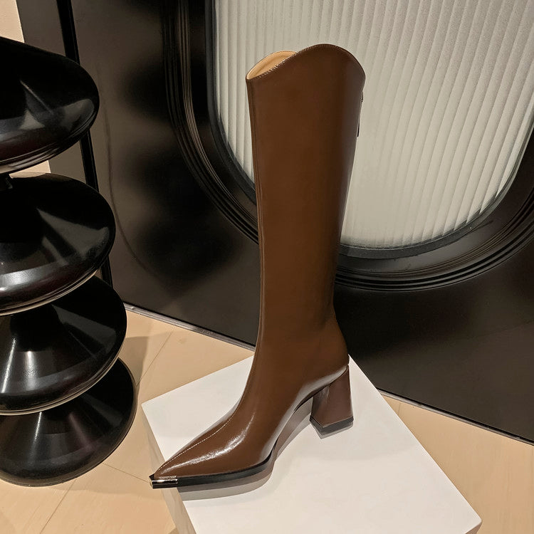 Karin Luna In Stock In-stock Pointed Toe Elegant High Heels v Slimming Effect Long Boots