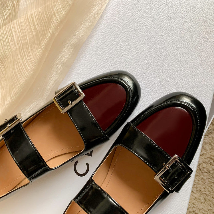 Karin Luna In Stock Spot Goods One-Strap Height-Increasing Belt Buckle Single Shoes