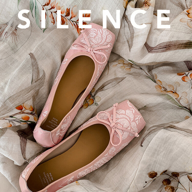 Karin Luna In Stock  In stock  Vintage Chinese Style Embroidered Rose~ Butterfly Knot Granny Shoes