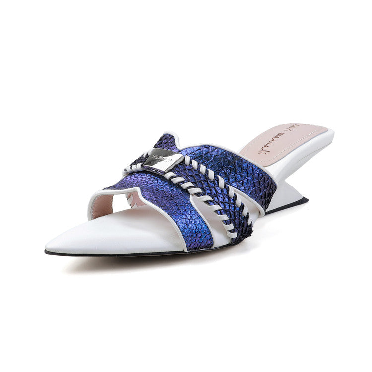 Karin Luna Fish Skin Series~Minimalist Pointed Toe Hot-Selling Unique Heel Slippers