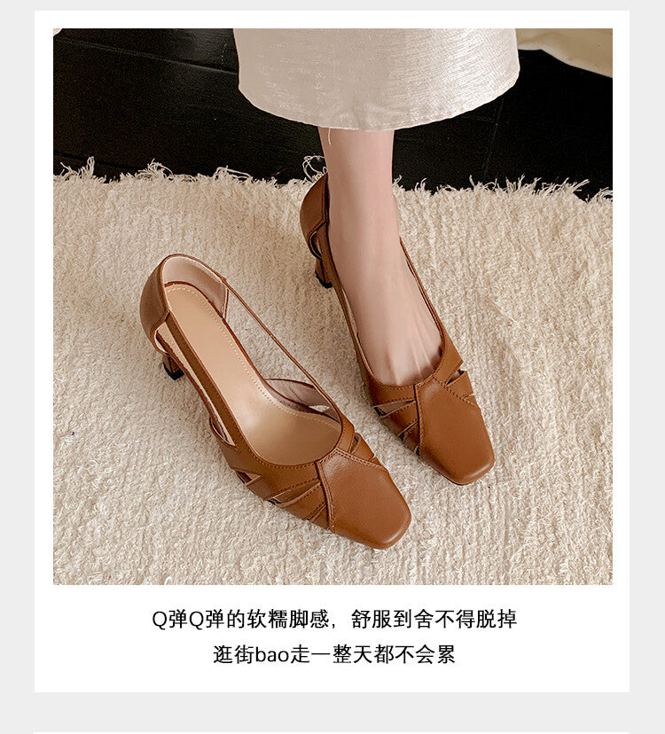 Karin Luna Hot-Selling Retro Big Item Big Goods Available for sale all seasons French-style Hollow Out Single Shoes Full leather inside and out