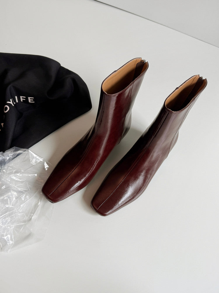 Karin Luna Basic Versatile  Square toe Hot-selling Short Boots