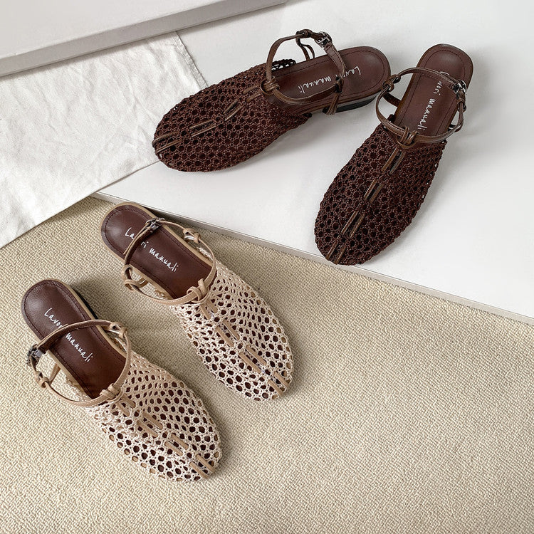 Karin Luna In Stock Spot Goods  Resort Style Series~Casual woven closed-toe flat sandals