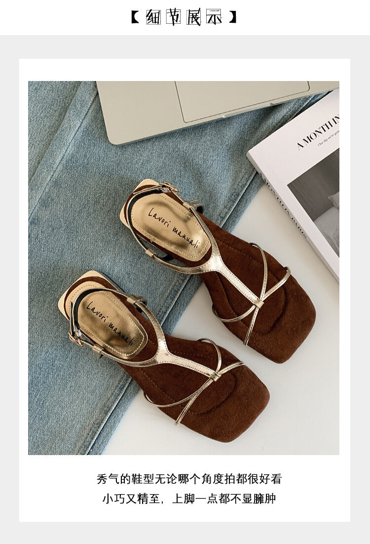 Karin Luna Bestseller Popular Featured products a Large Number of Spot Goods  Comes with data included  Thin Strap T Word Sandals