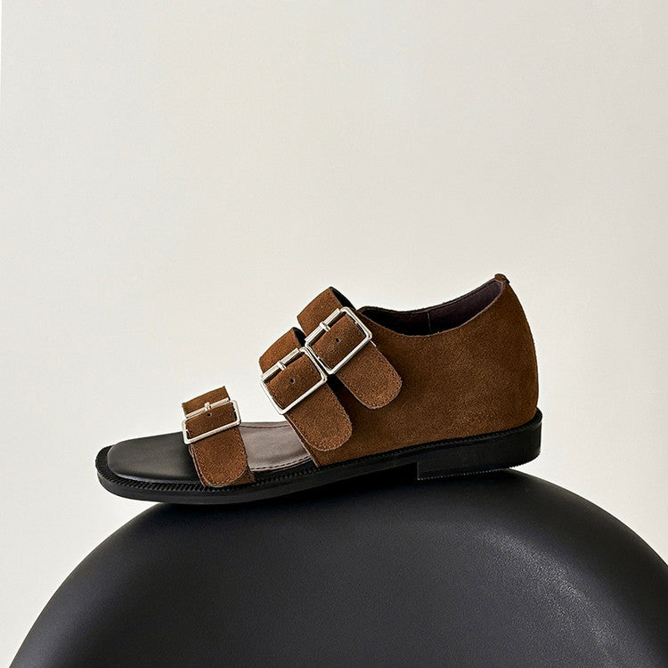 Karin Luna In Stock Spot Goods   Casual Belt Buckle Thick-soled Versatile Sandals
