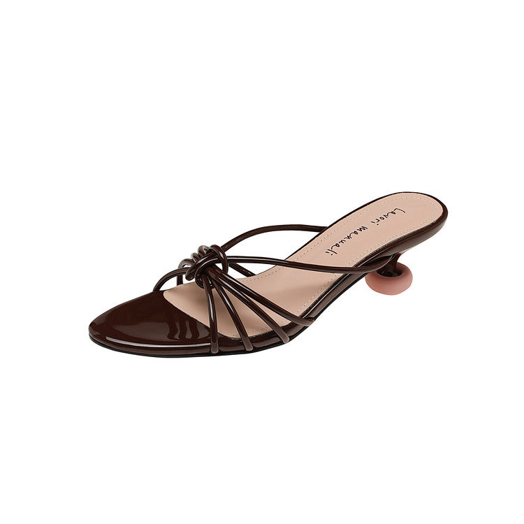 Karin Luna In Stock In Stock  In Stock Round Toe Cross Hollow Round Toe Stiletto Slippers