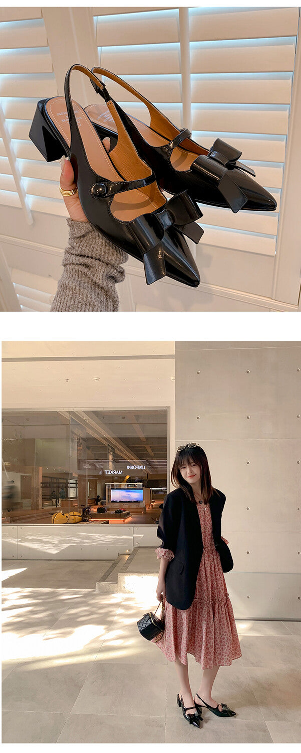 Karin Luna In Stock Spot Goods  Hot-Selling Closed-Toe Sandals  Full leather inside and out Sweet Bow