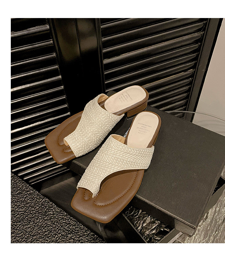 Karin Luna Bestseller  Popular  Data Hot-Selling Toe-Clip Straw Vacation Style Slippers