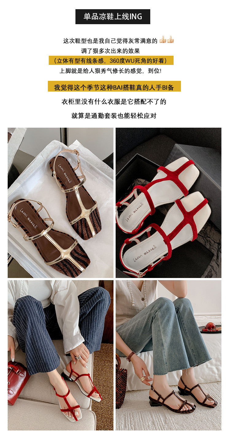 Karin Luna In Stock Spot Goods Vacation style t Strappy Open-Toe Flat Sandals